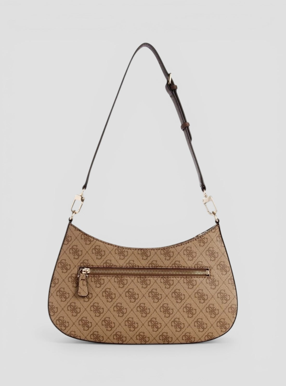 GUESS Womens Brown Noelle Top Zip Shoulder Bag BG787918  Back View