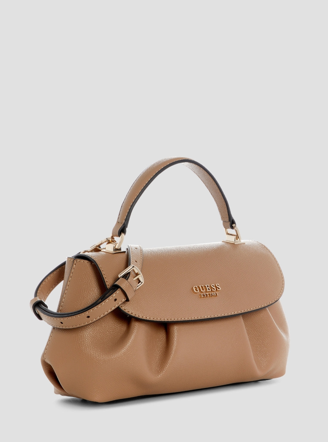 GUESS Womens Beige Amorette Top Handle Flap Bag BG789819 Side View