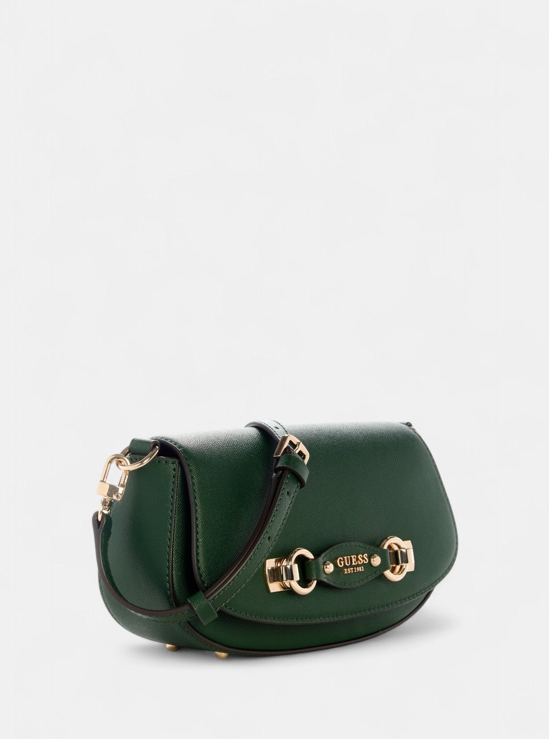 GUESS Womens Green Mimina Flap Crossbody Bag BG801520 Front Side View