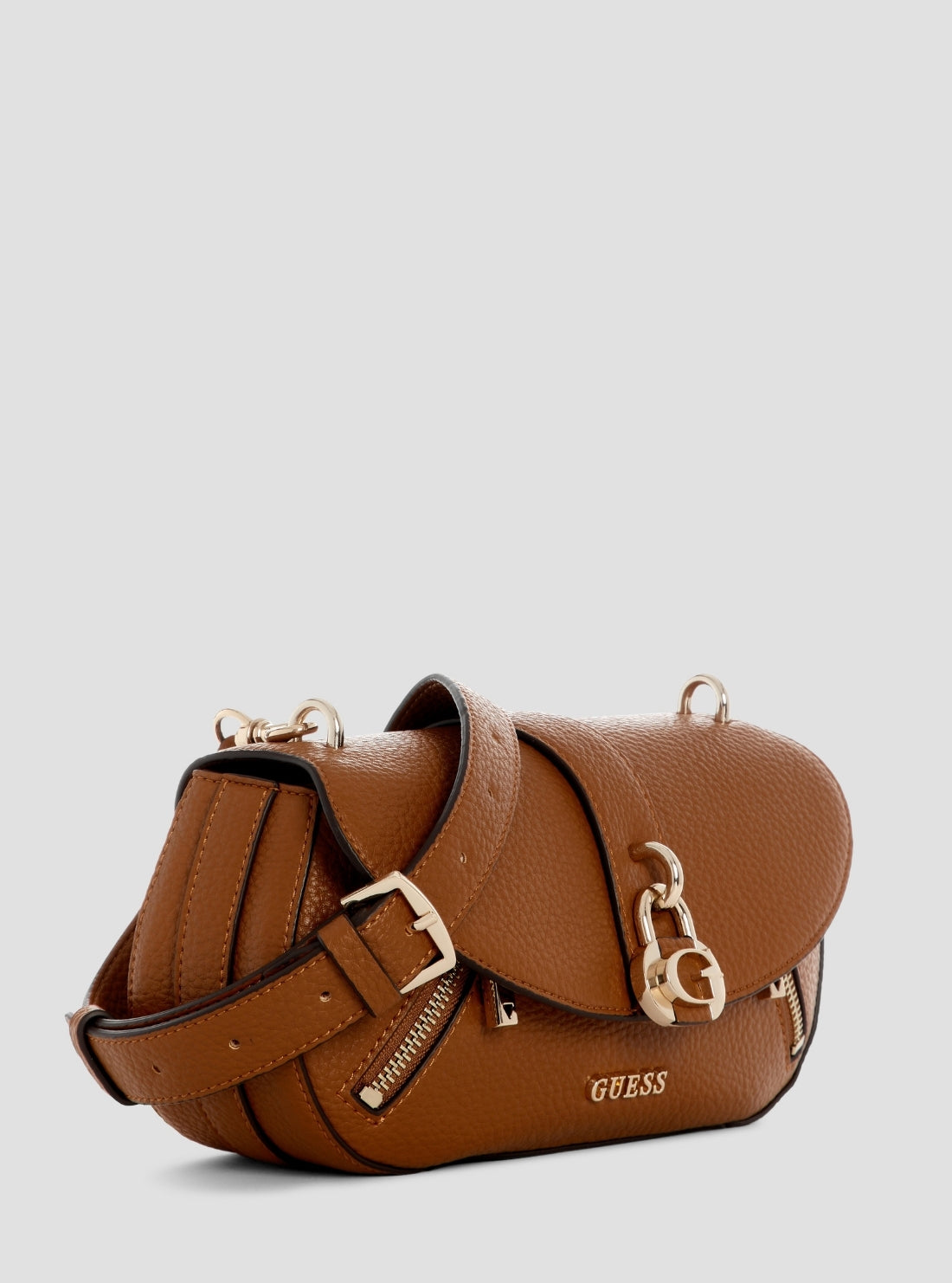 GUESS Womens Brown Jessa Flap Crossbody Bag BG836220 Side View