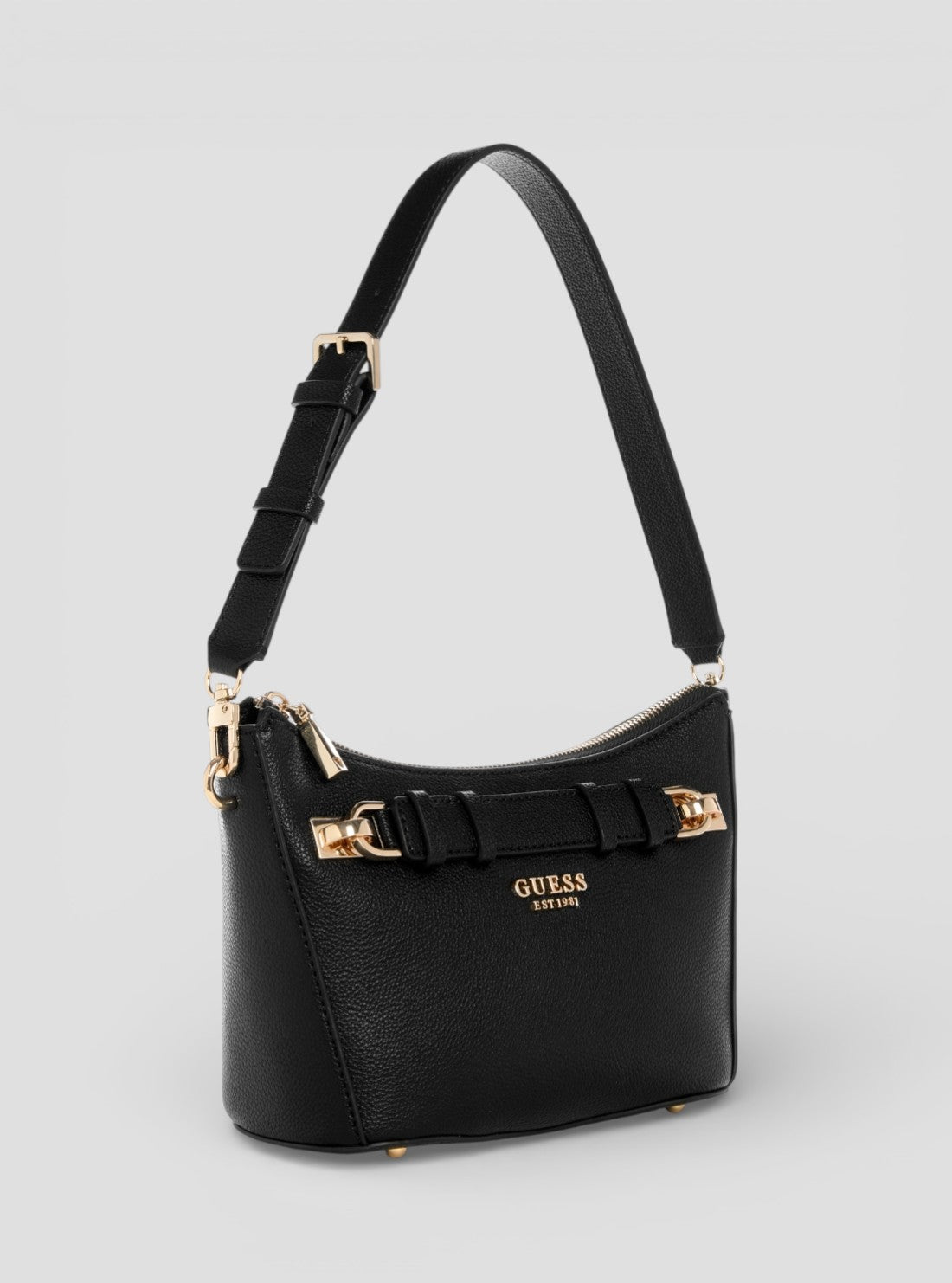 GUESS Womens Black Gregoria Top Zip Shoulder Bag BG854617 Side View
