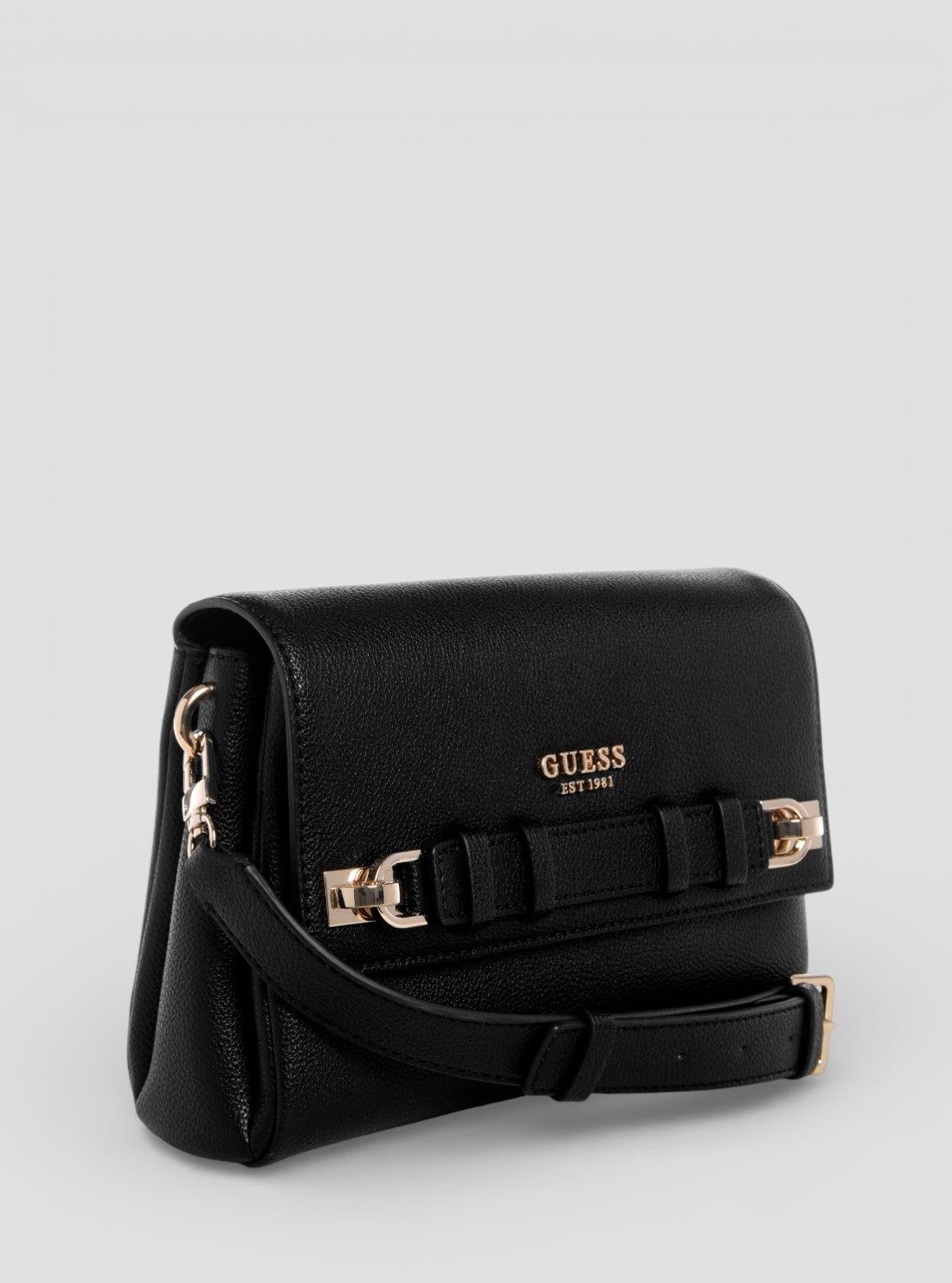 GUESS Womens Black Gregoria Flap Crossbody Bag BG854620 Side View