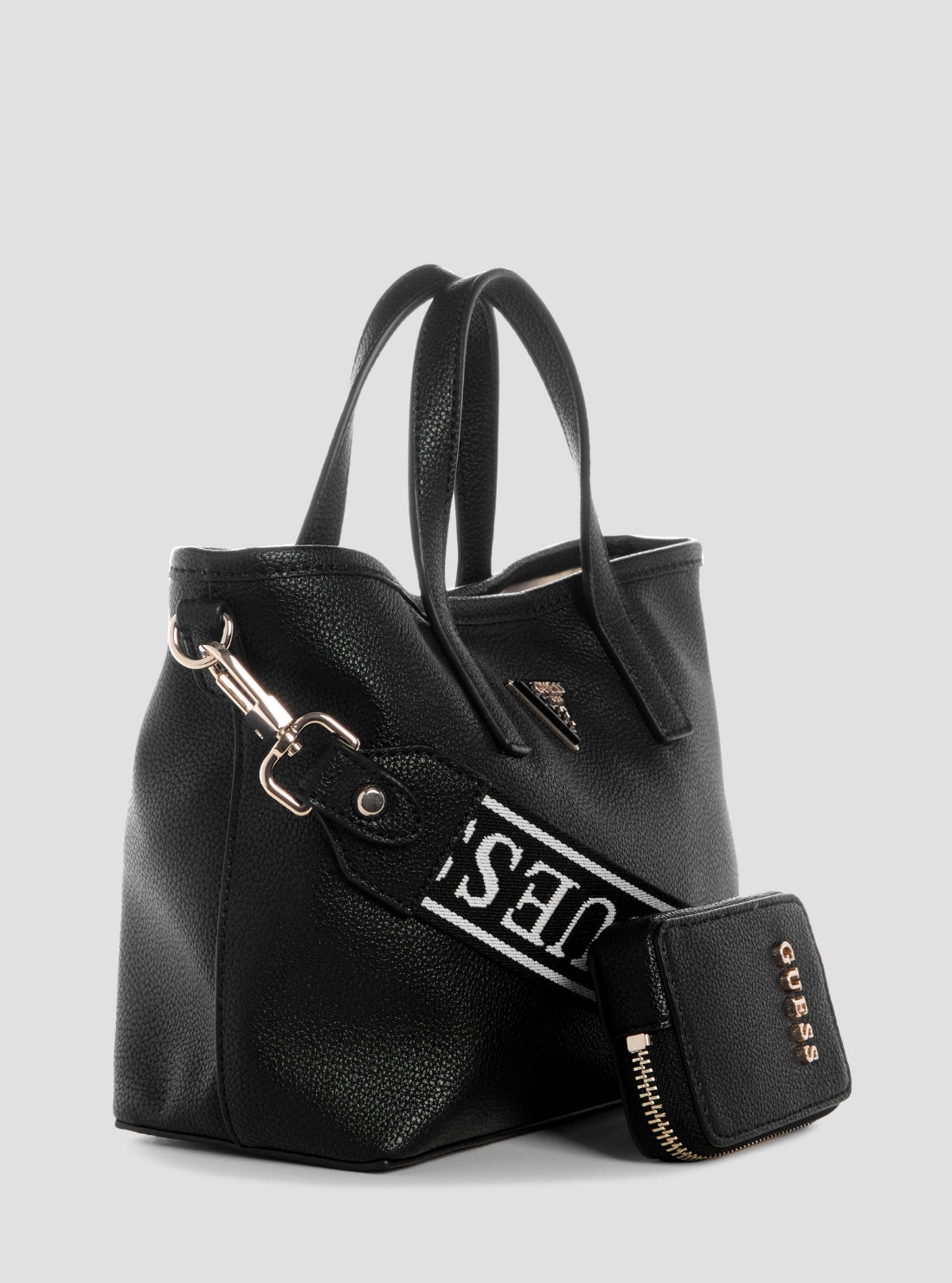 GUESS Womens Black Latona II Mini Tote Bag BG869175 Side View