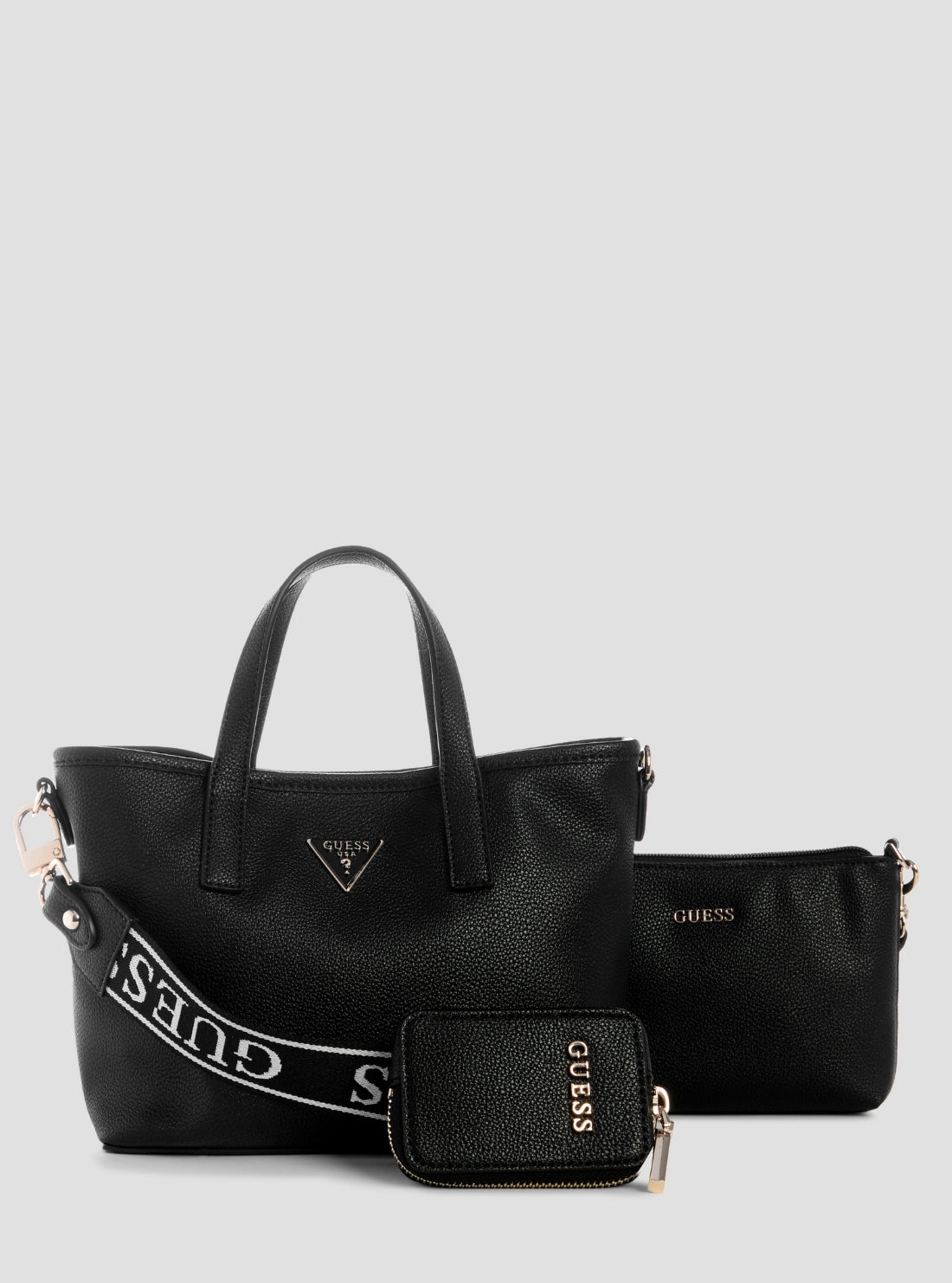 GUESS Womens Black Latona II Mini Tote Bag BG869175 Front View