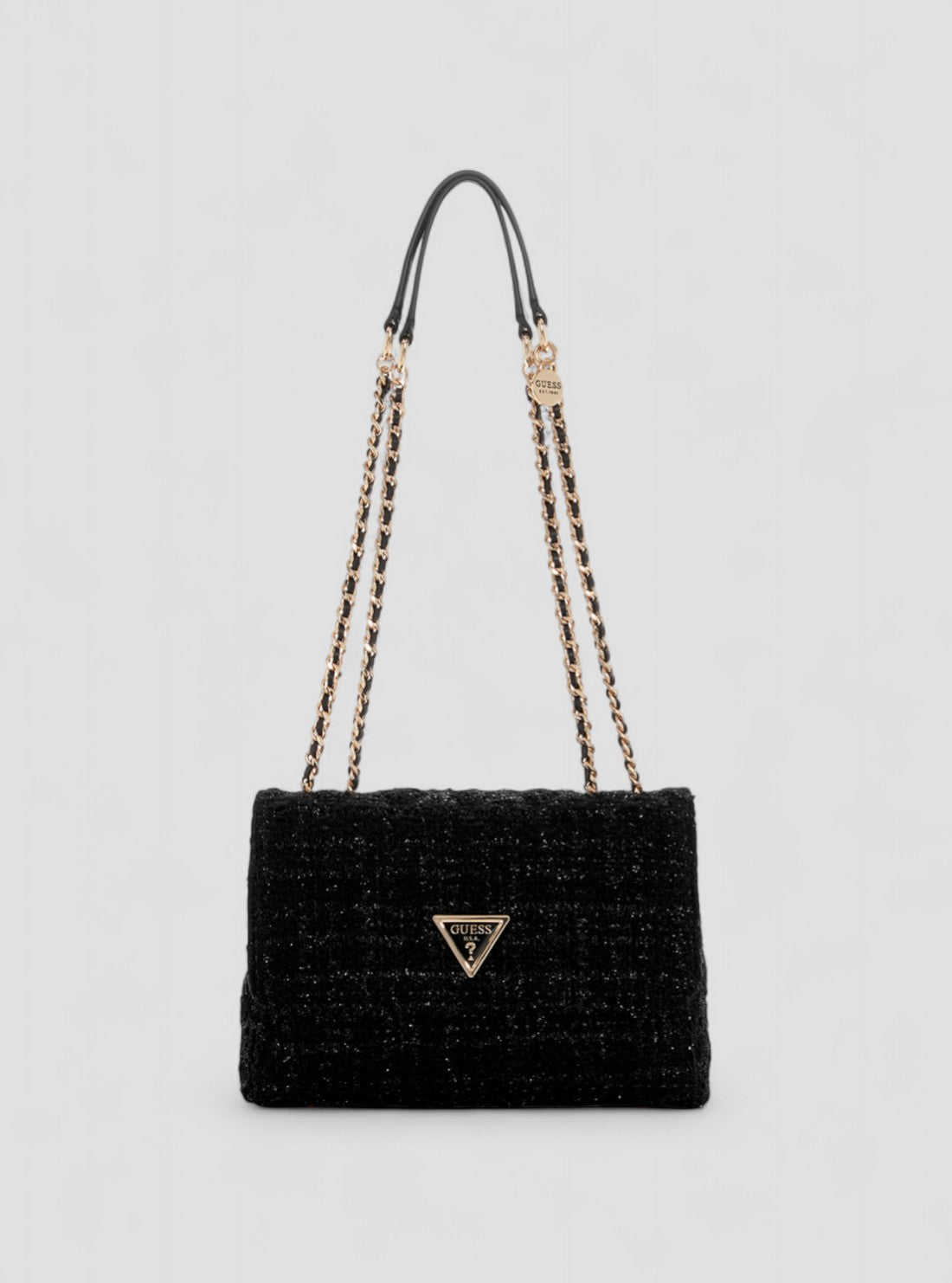 GUESS Womens Black Giully Convertible Crossbody Bag BG874820 Front View