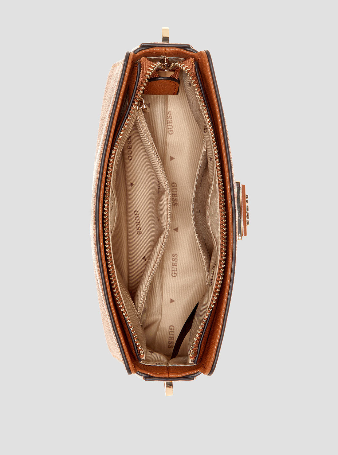 Brown Meridian Crossbody Top Zip