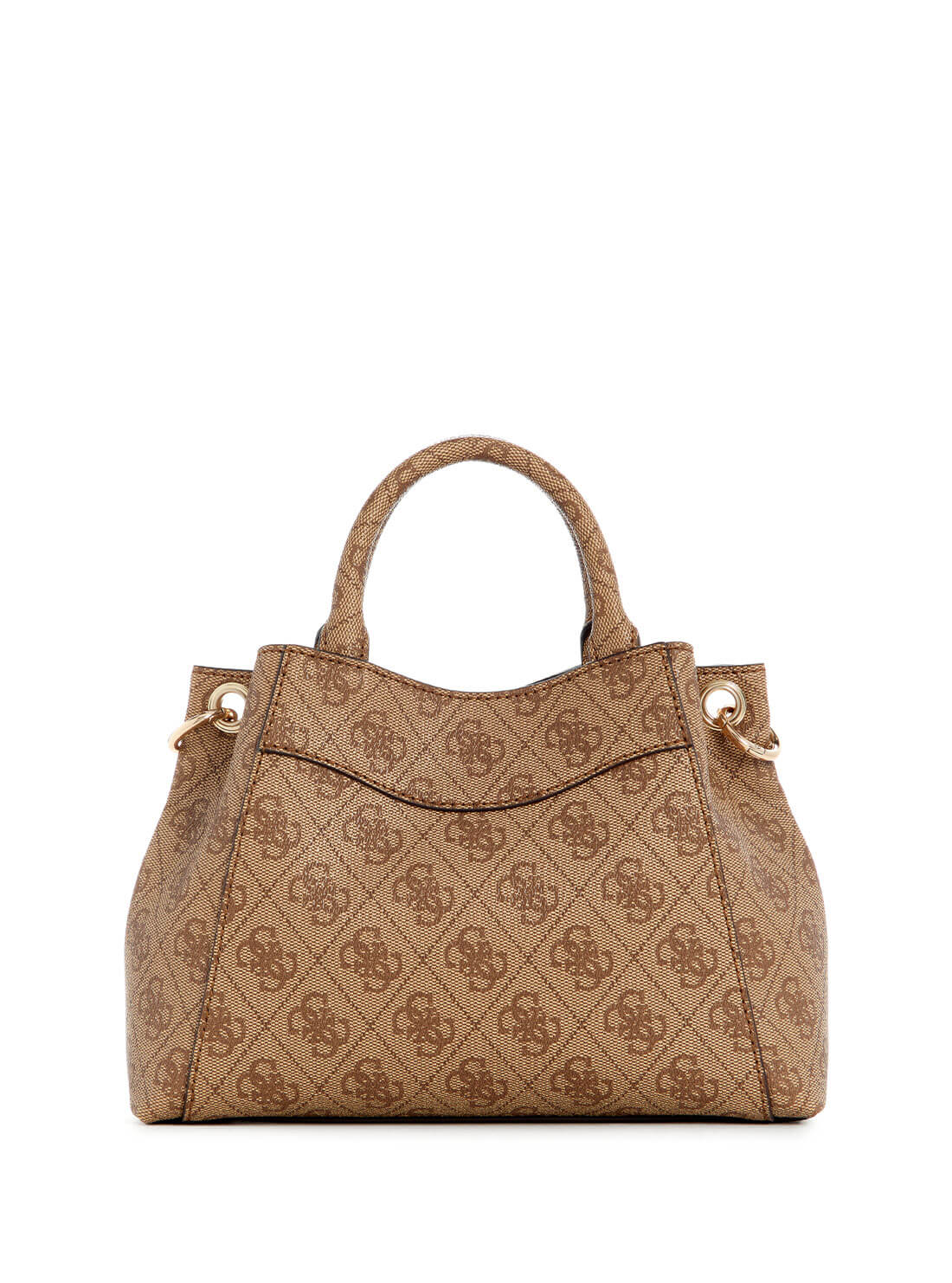 GUESS Beige Brown Emera Mini Satchel Bag back view 