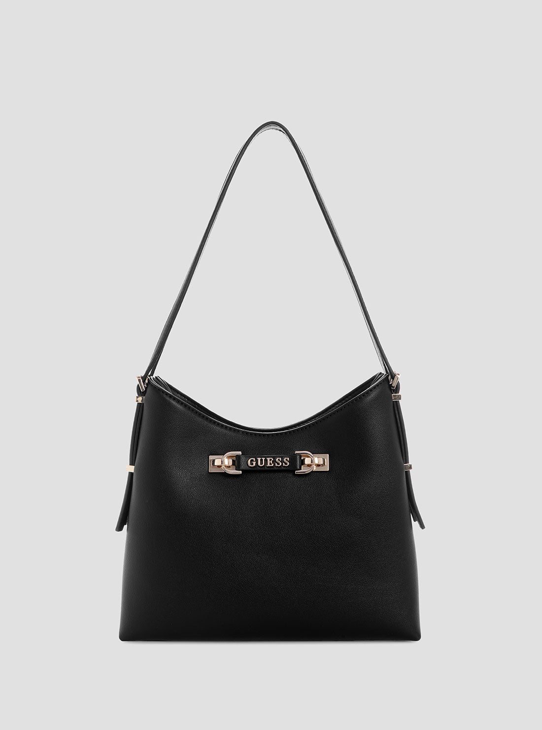 GUESS Womens Black Lefia Hobo Bag BG964401 Front View