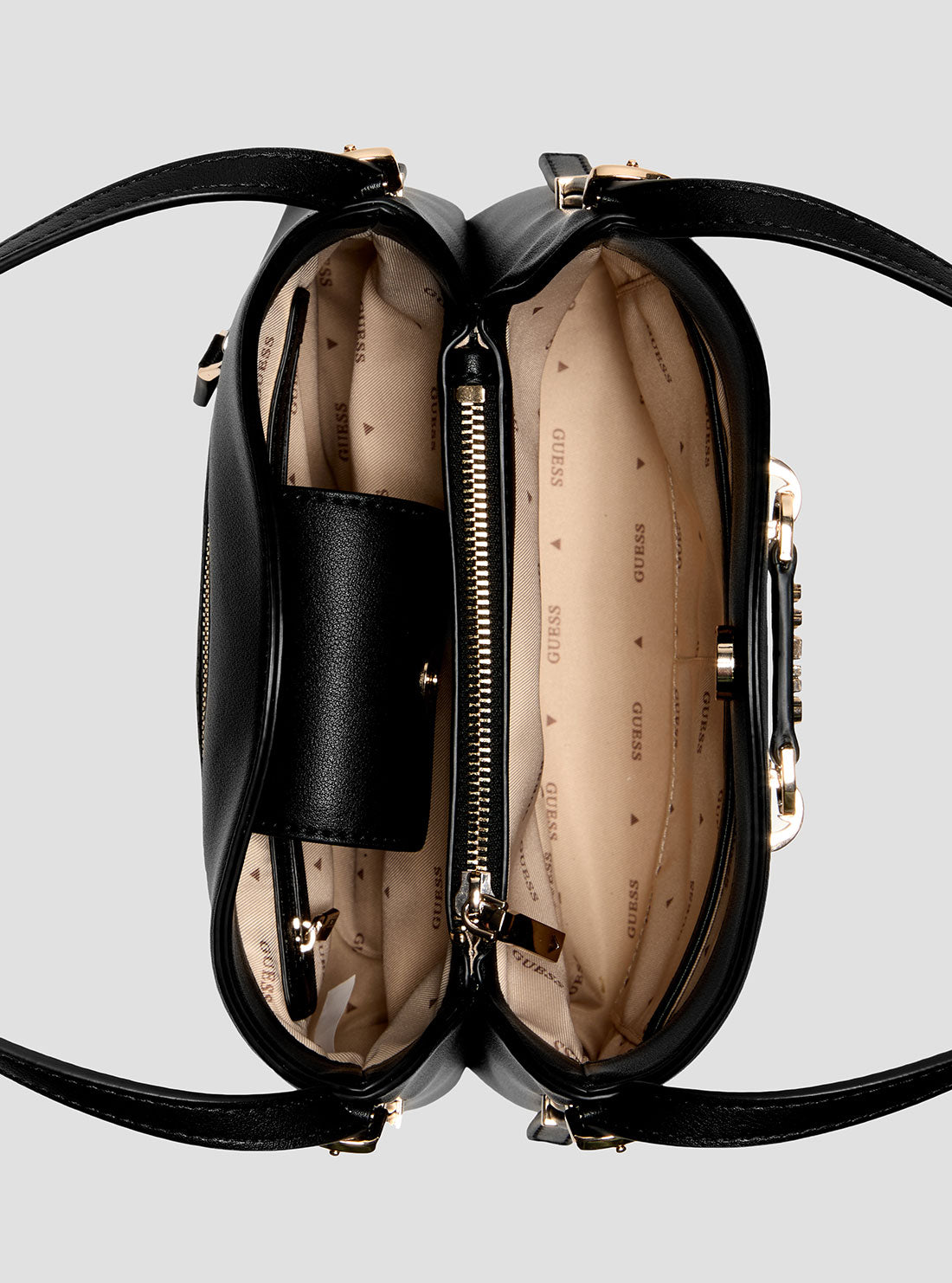 GUESS Womens Black Lefia Hobo Bag BG964401 Inside View