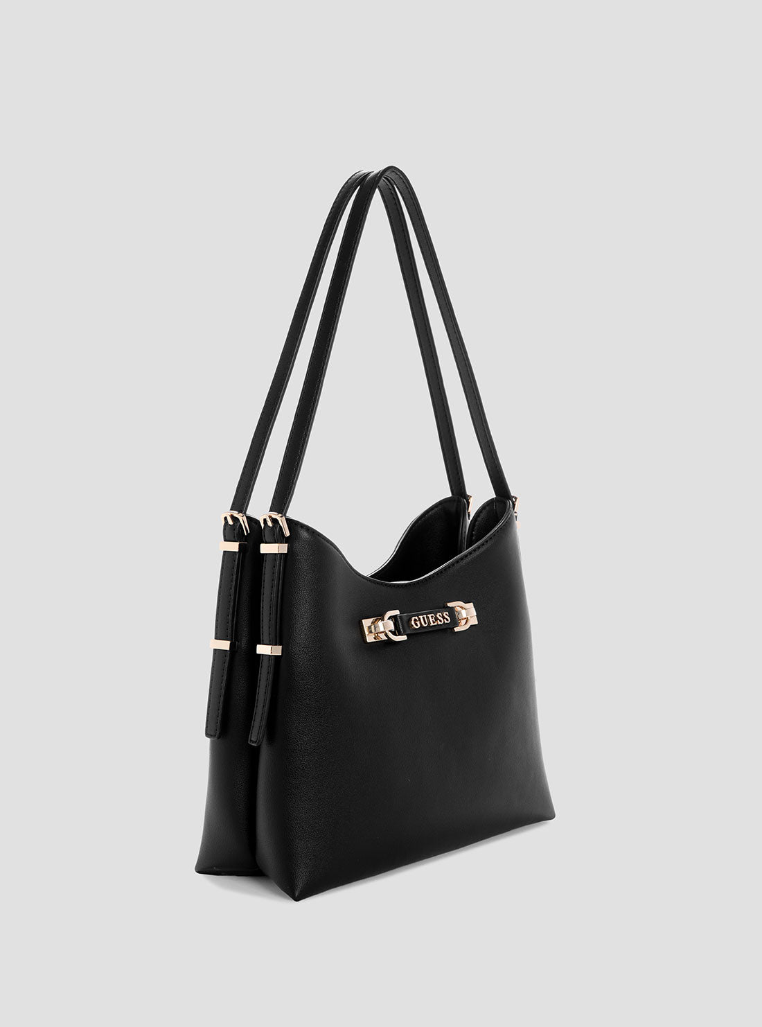 GUESS Womens Black Lefia Hobo Bag BG964401 Front Side View