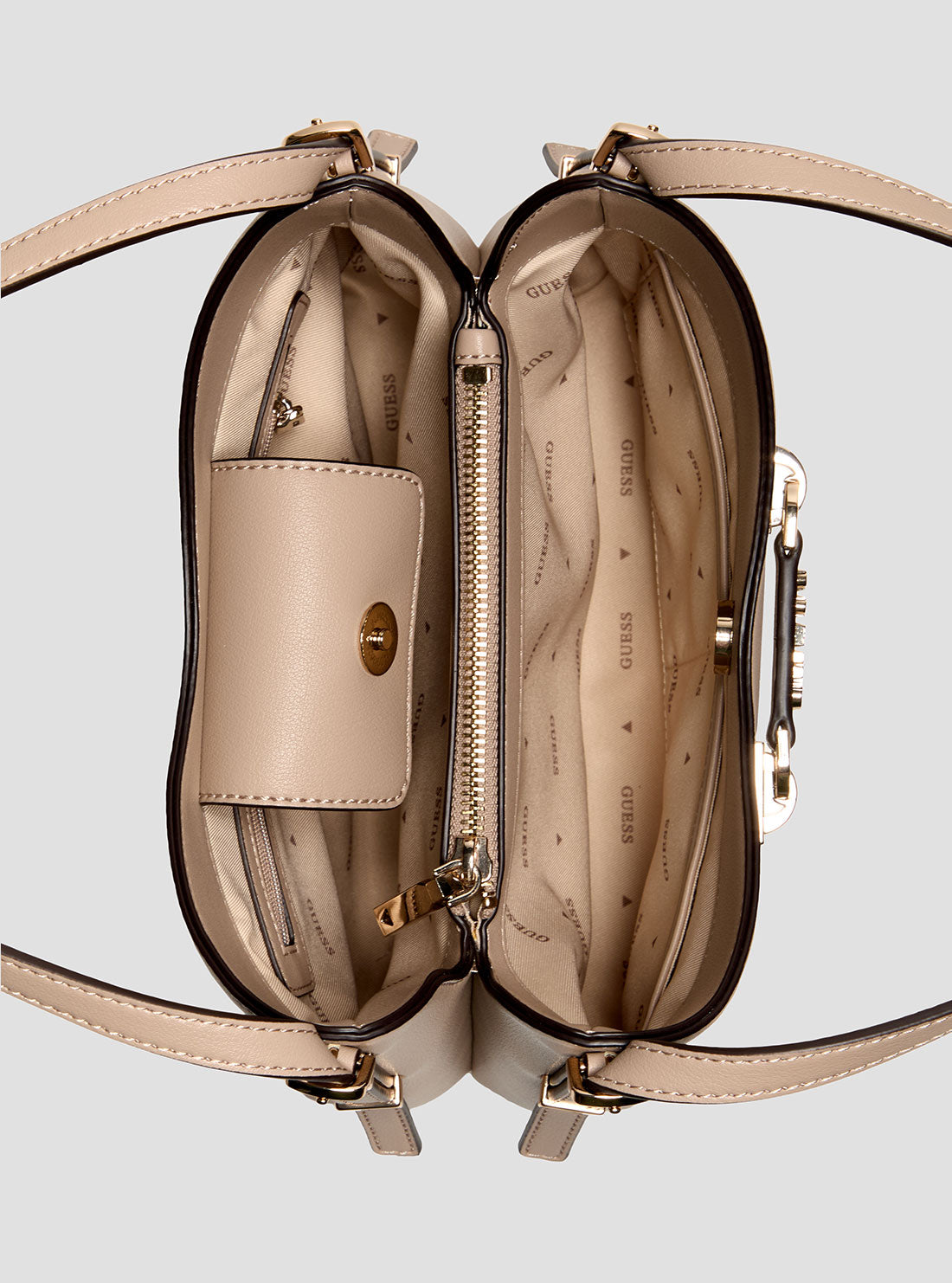 GUESS Womens Beige Lefia Hobo Bag BG964401 Inside View