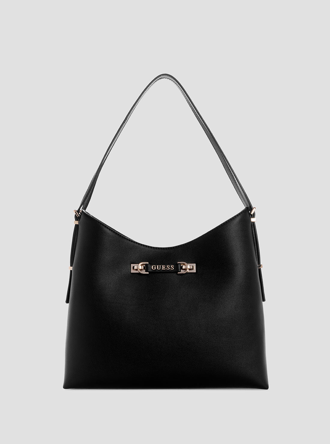 GUESS Womens Black Lefia Large Hobo Bag BG964402 Front View