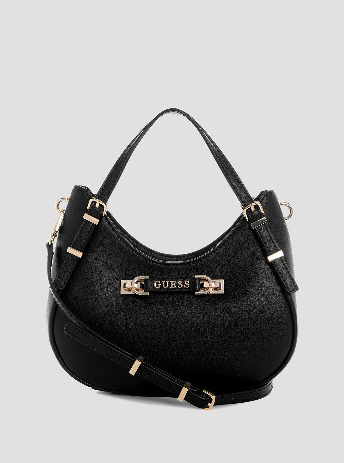GUESS Womens Black Lefia Small Satchel Bag BG964405 Front View