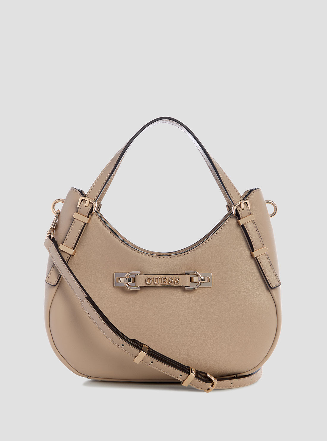 Brown Lefia Small Satchel Bag BG964405 Front View