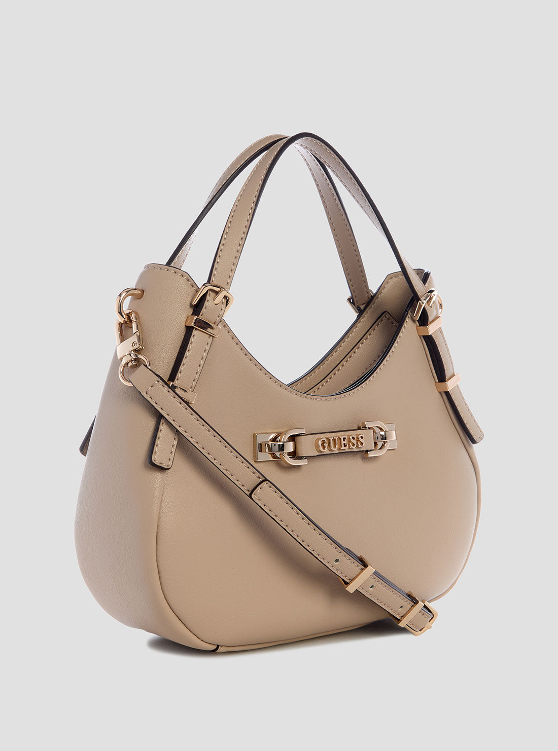 Brown Lefia Small Satchel Bag BG964405 Front Side View