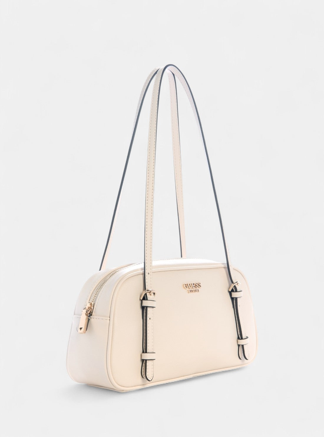 GUESS Womens White Cerelia Shoulder Satchel Bag BG964508 Front Side View