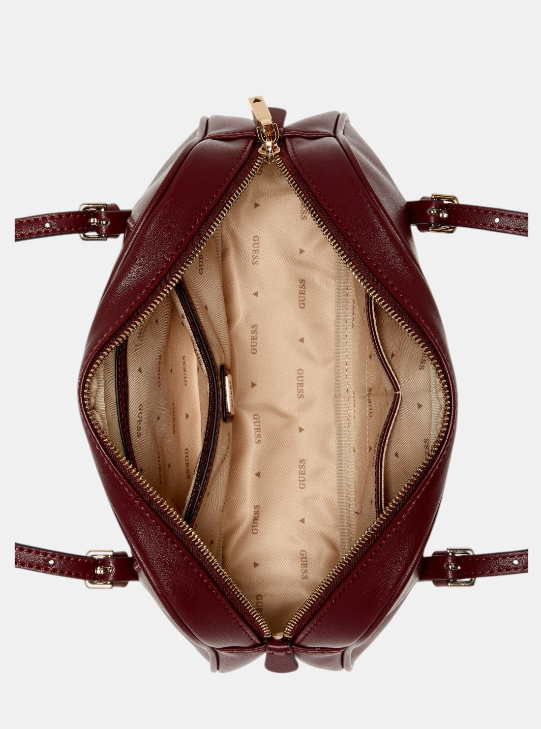 GUESS Womens Red Cerelia Shoulder Satchel Bag BG964508 Inside View