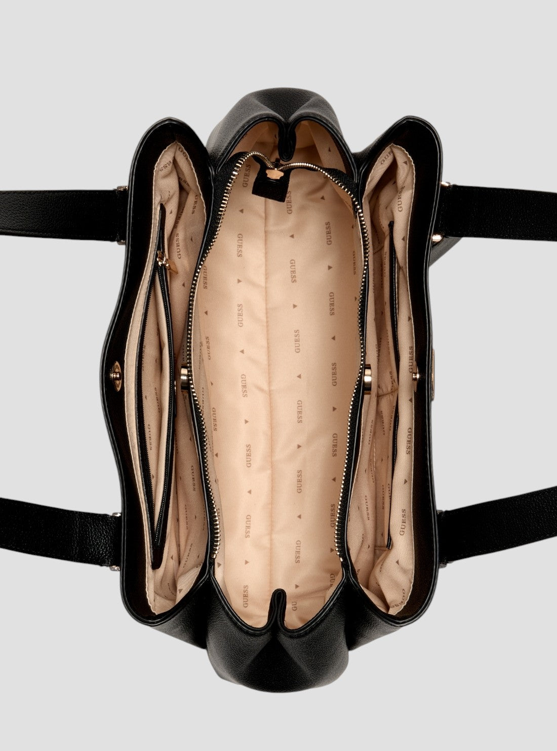 GUESS Womens Black Evie Girlfriend Carryall BG966422 Inside View