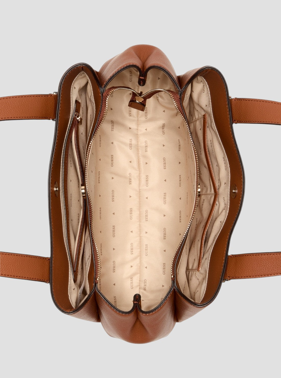 GUESS Womens Brown Evie Girlfriend Carryall BG966422 Inside View