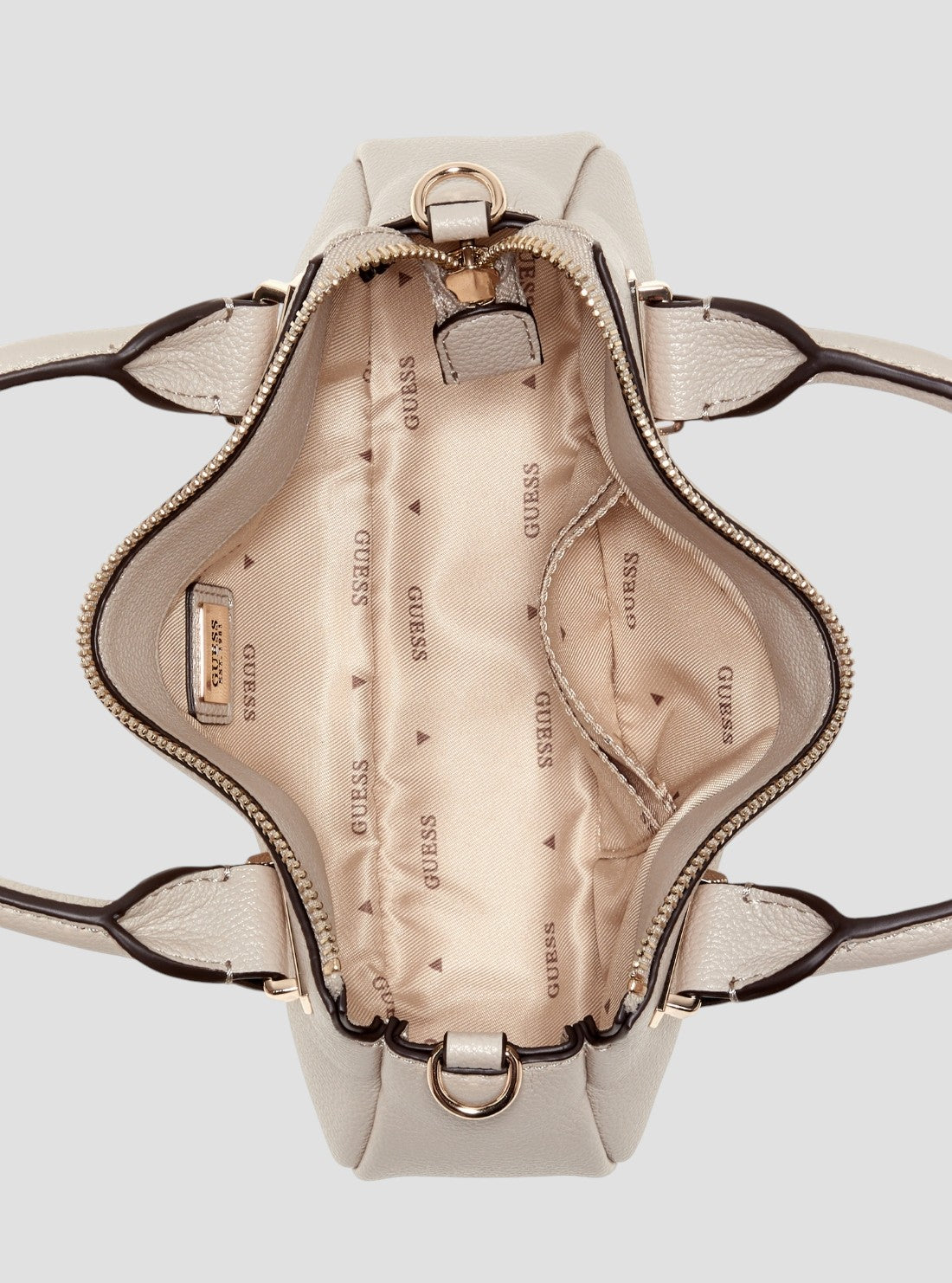 GUESS Womens Beige Evie Mini Satchel Bag BG966476 Inside View
