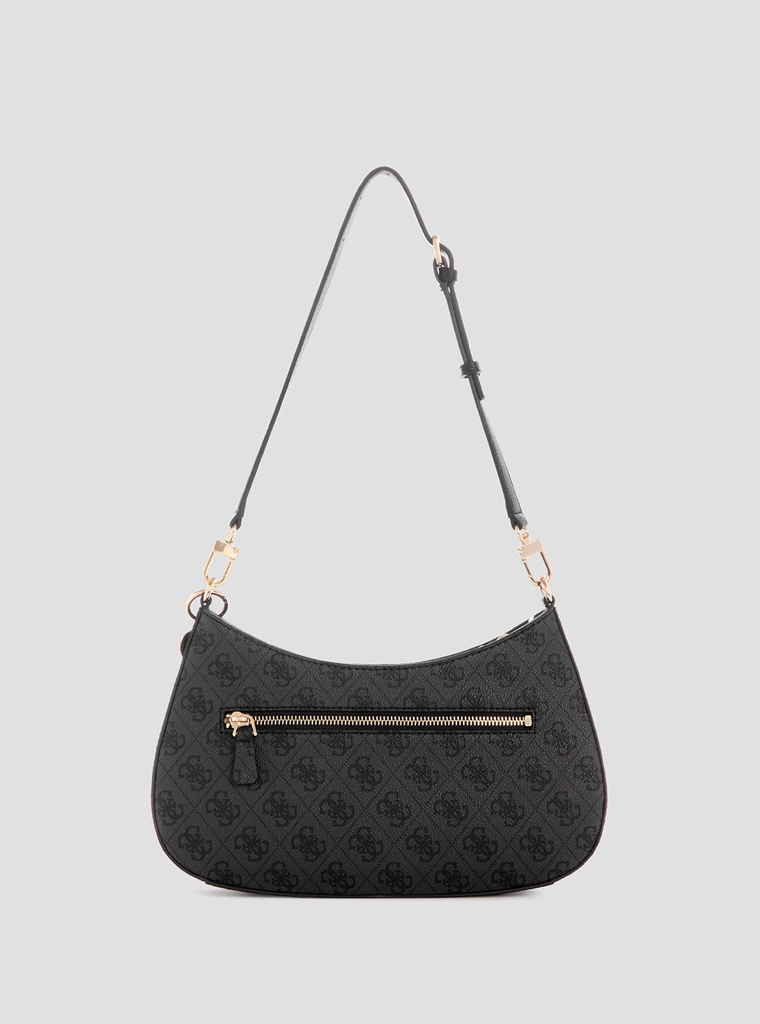 GUESS Womens Black Logo Noelle Top Zip Shoulder Bag BG967218 Back View