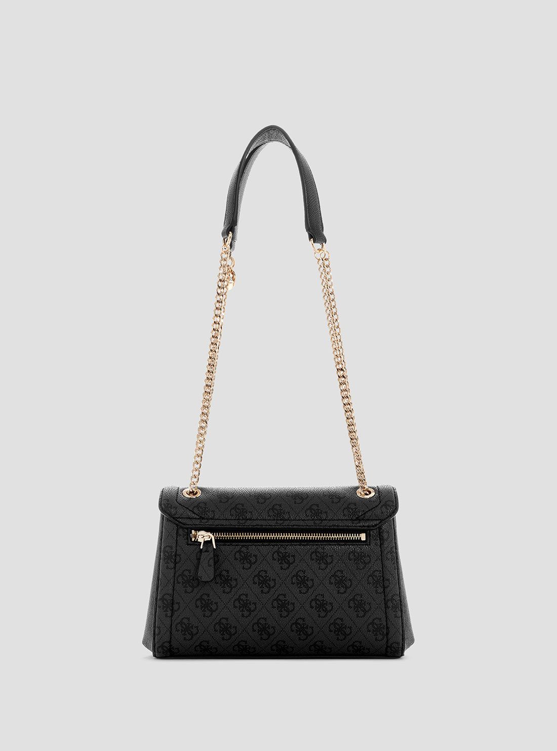 GUESS Womens Black Logo Noelle Convertible Crossbody Flap Bag BG967221 Back View