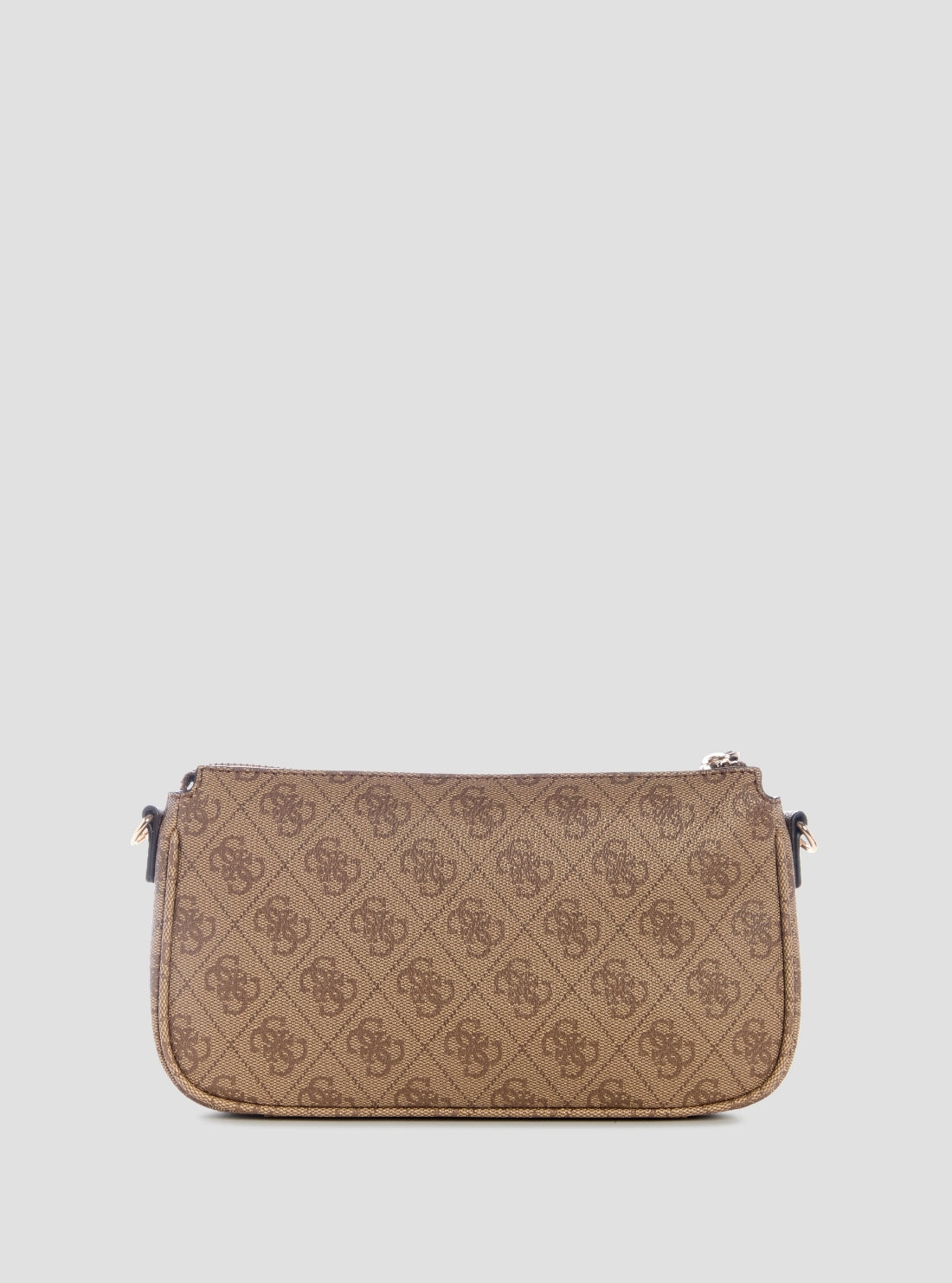 GUESS Womens Brown Logo Noelle Double Pouch Crossbody Bag BG967271 Back View