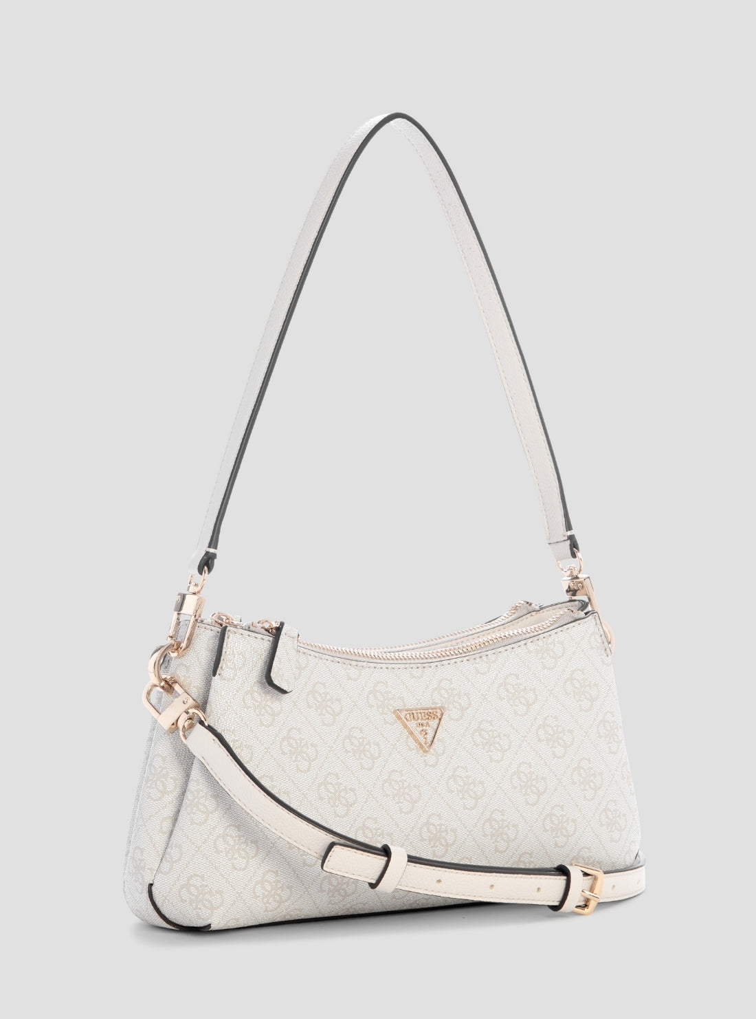 GUESS Womens White Logo Noelle Shoulder Crossbody Bag BG967273 Side View