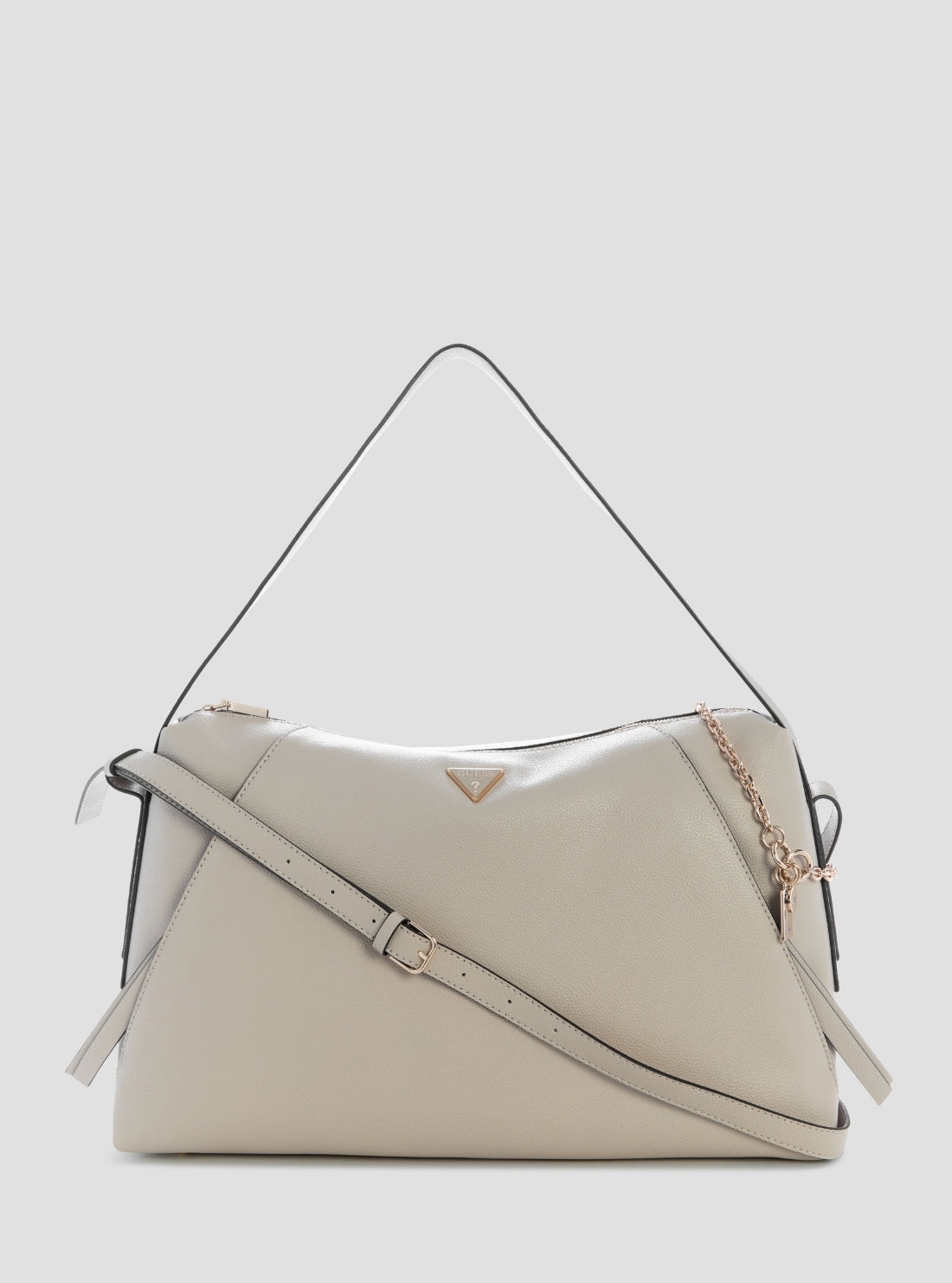 GUESS Womens Light Taupe Devon Large Shoulder Bag BG974518 Front View
