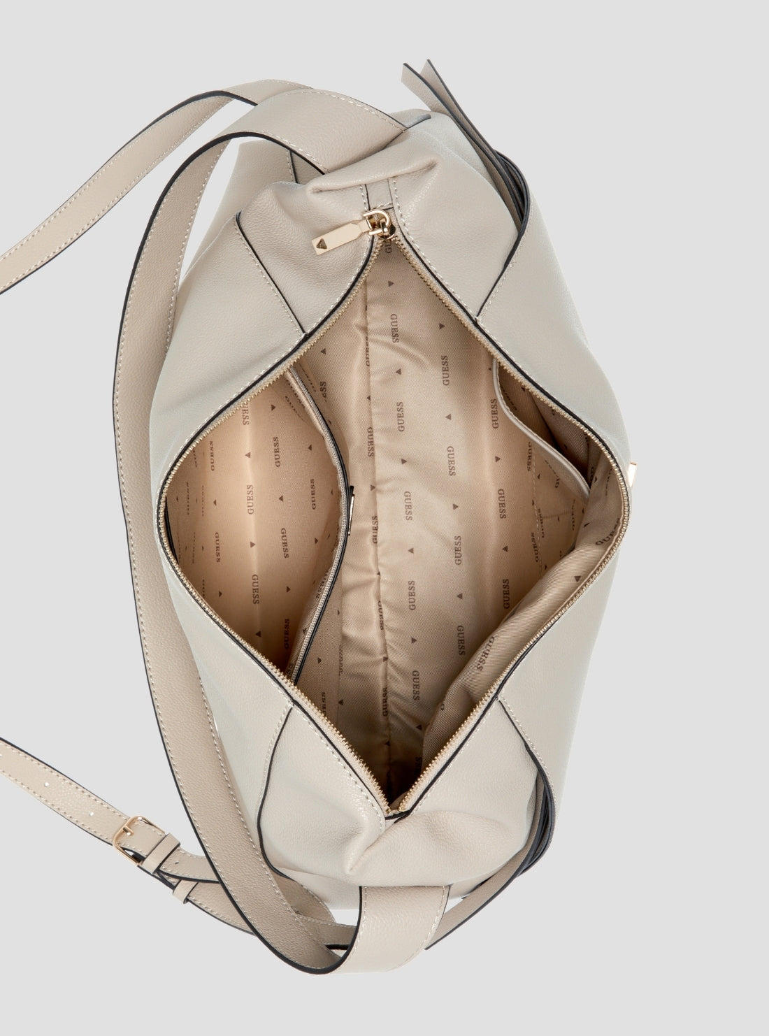 GUESS Womens Light Taupe Devon Large Shoulder Bag BG974518 Inside View
