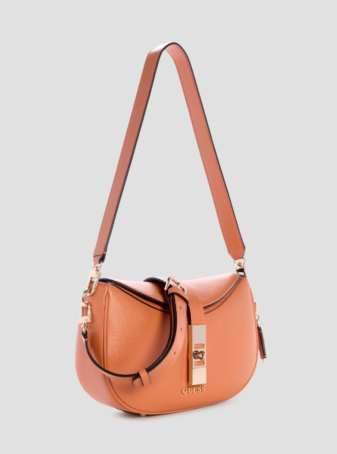 GUESS Womens Orange Brooke Shoulder Satchel Bag BG989718 Side View