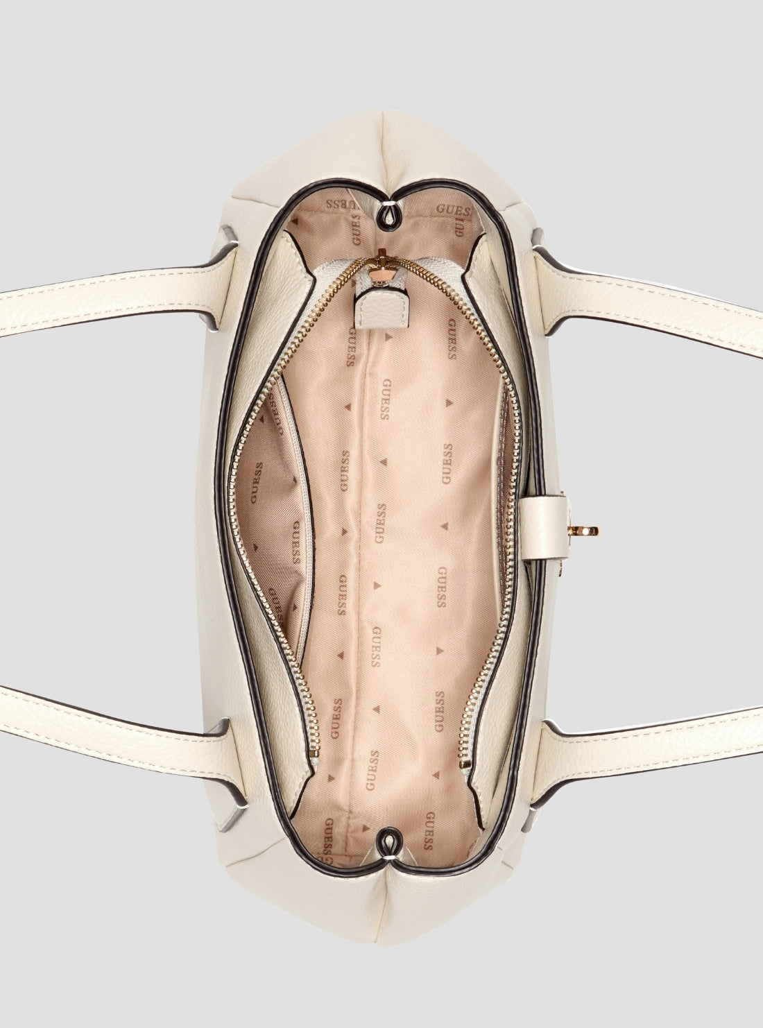 GUESS Womens White Brooke Shoulder Satchel Bag BG989708 Inside View