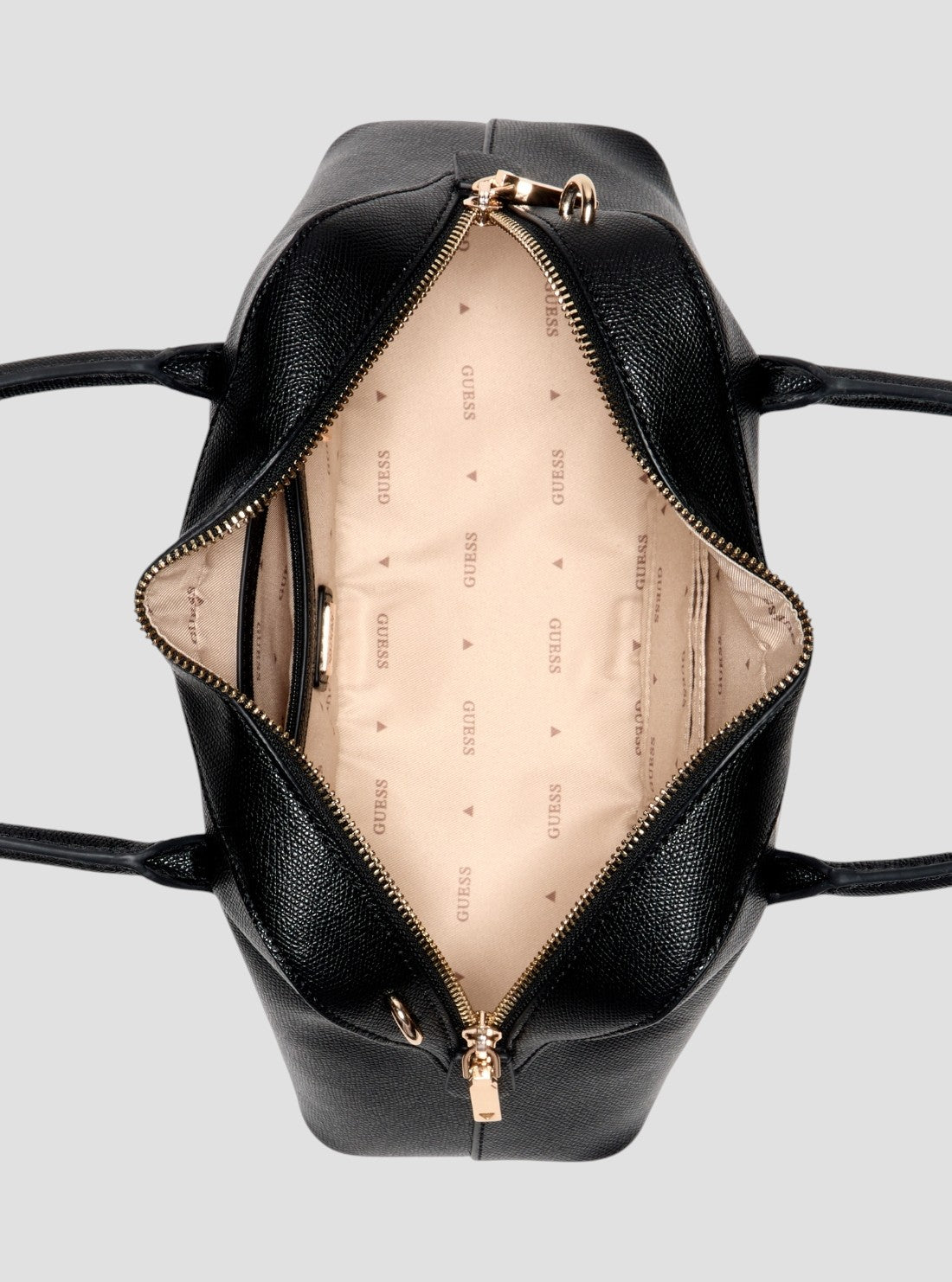 GUESS Womens Black Davina Satchel Bag BG989906 Inside View