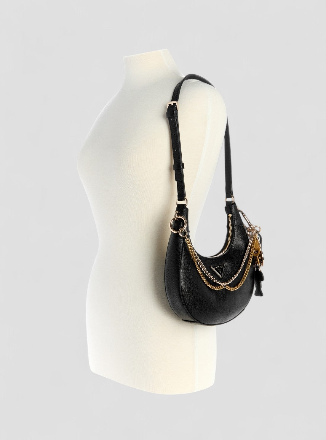 GUESS Womens Black Davina Shoulder Bag BG989918 Full View