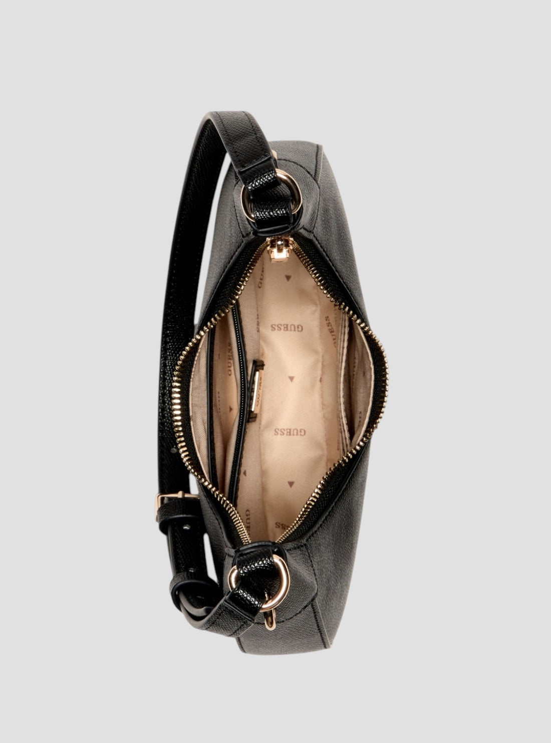 GUESS Womens Black Davina Shoulder Bag BG989918 Inside View