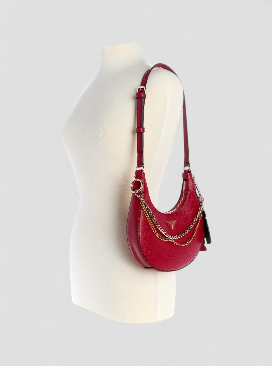 GUESS Womens Red Davina Shoulder Bag BG989918 Full View