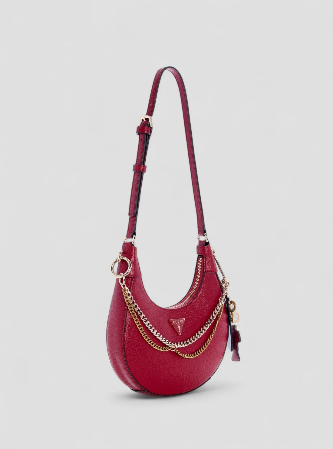 GUESS Womens Red Davina Shoulder Bag BG989918 Front Side View