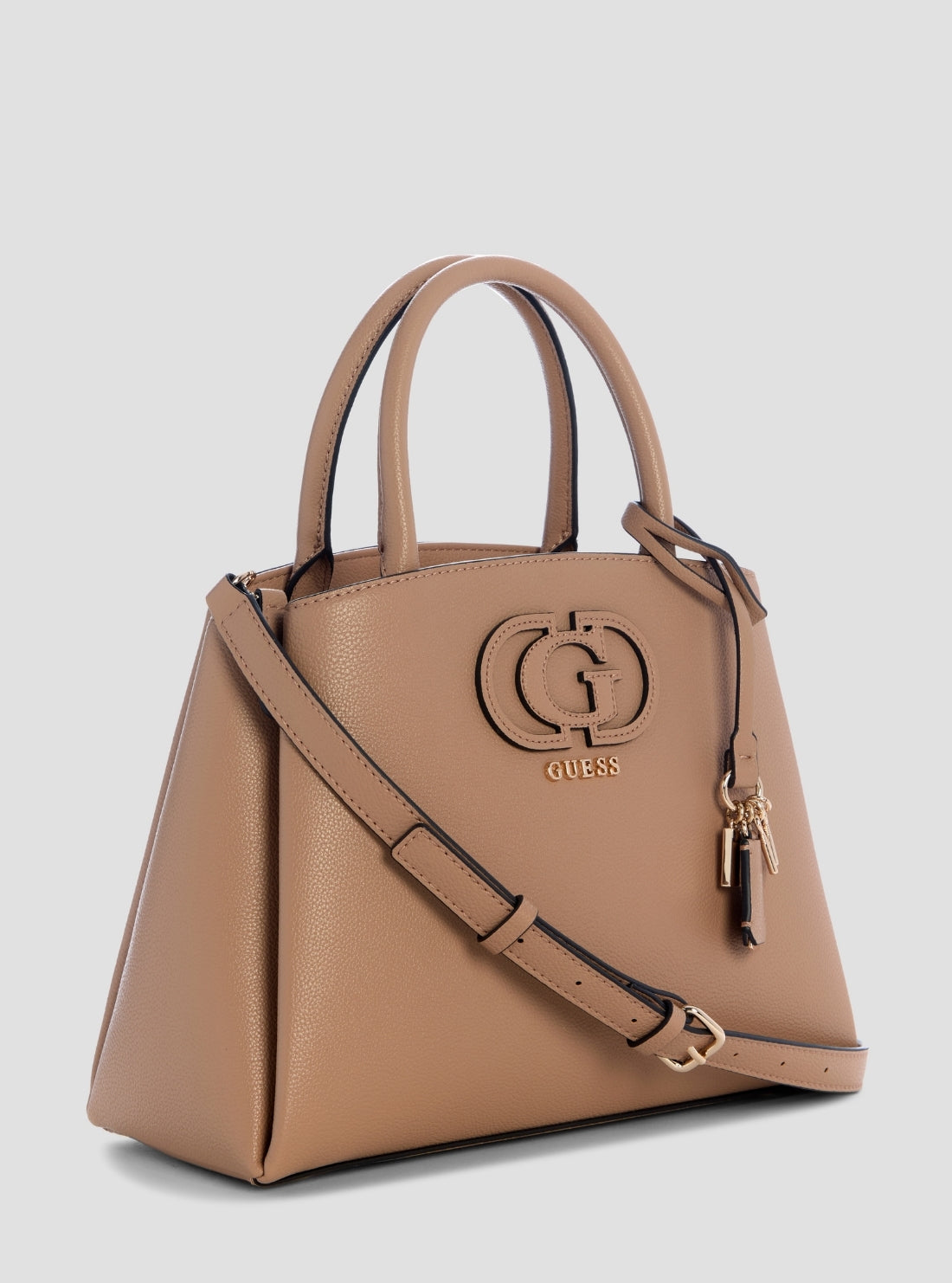 GUESS Womens Beige Isola 3 Compartment Satchel BG990506 Side View