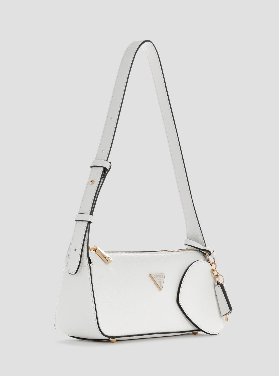 GUESS Womens White Isobel Mini Shoulder Bag BG993272 Front Side View
