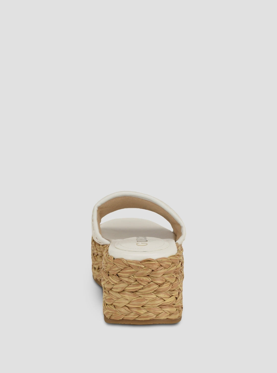 GUESS Womens White Binata Platform Sandals BINATA Back View