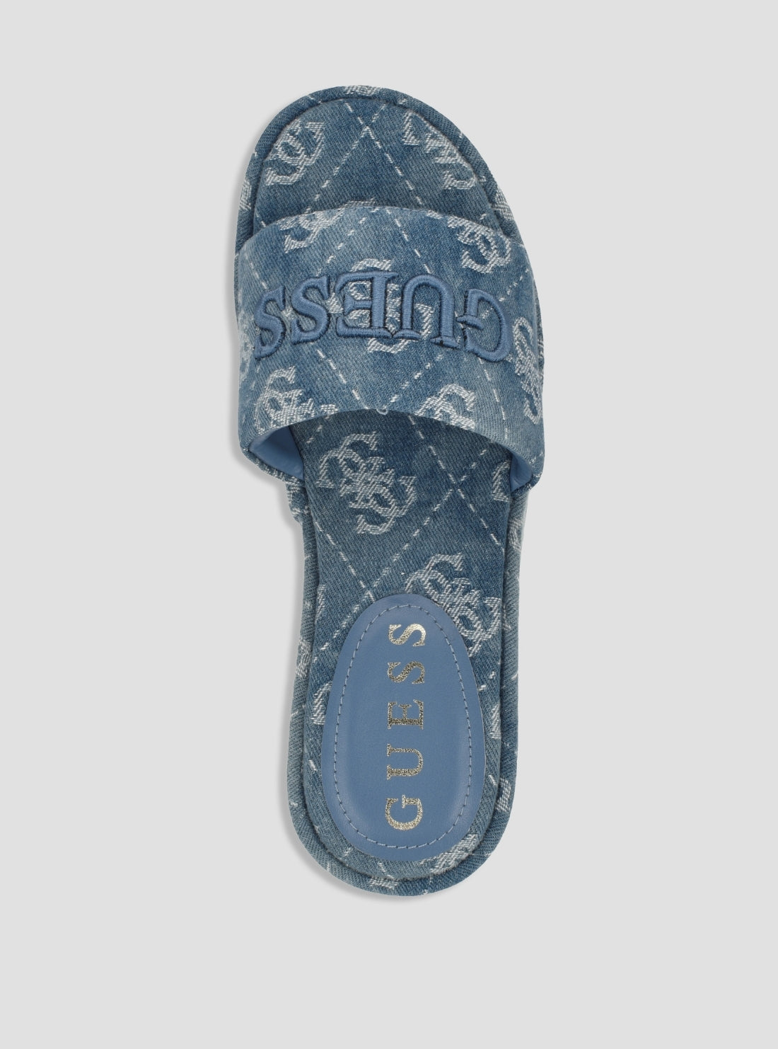 GUESS Womens Medium Blue Bintai Platform Sandals BINTAI2 Top View