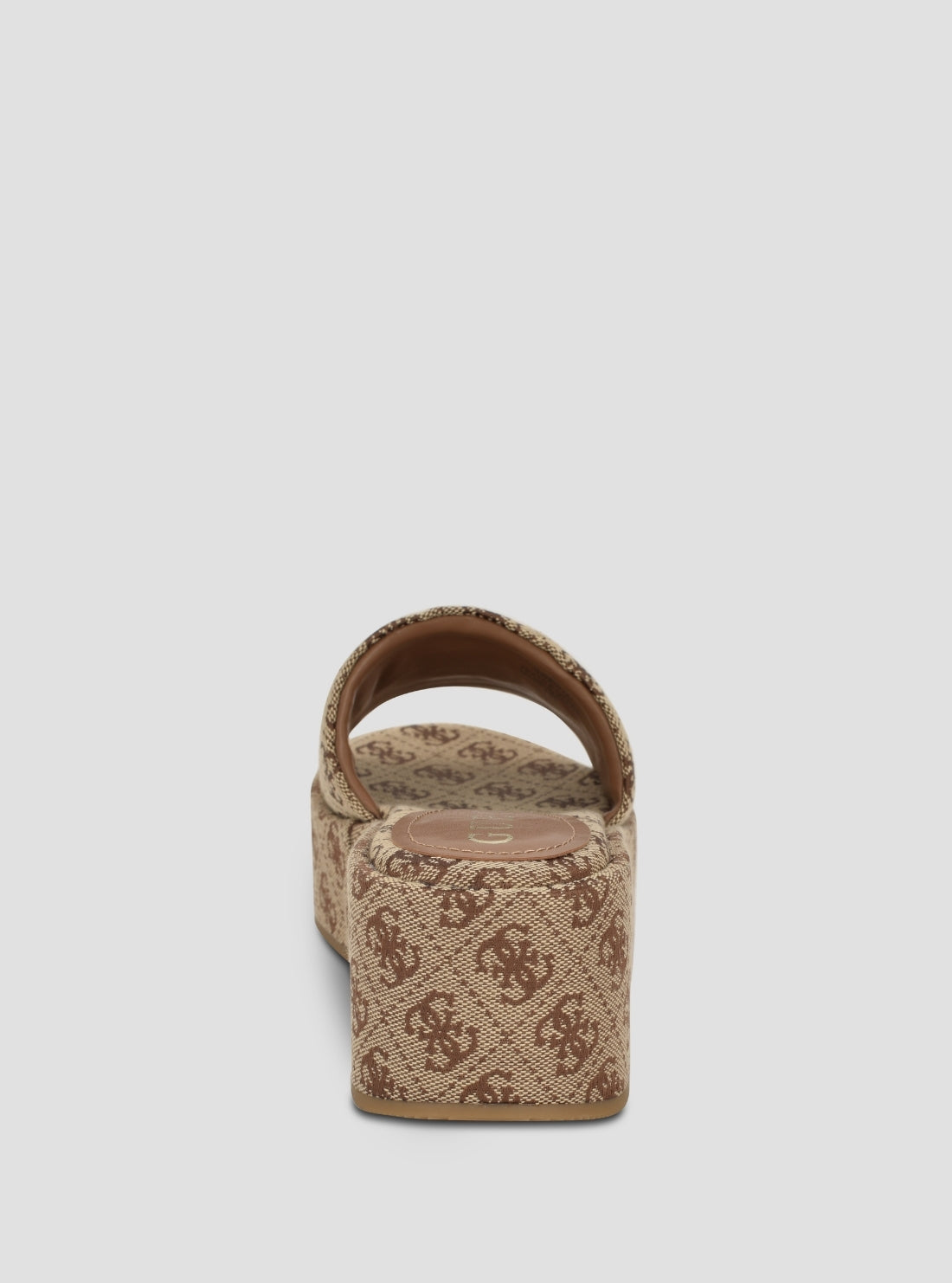 GUESS Womens Medium Brown Bintai Platform Sandals BINTAI Back View