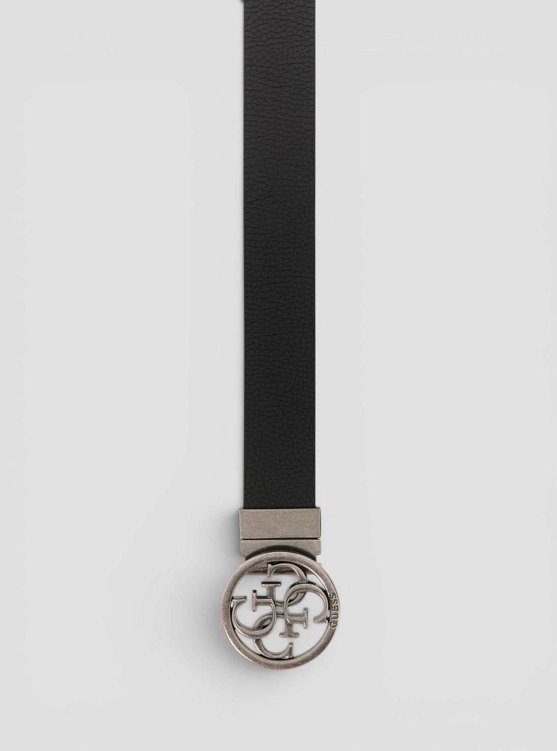 GUESS Accessories Black Milano Logo Genuine Leather Belt BM7885P6235 Detail View1