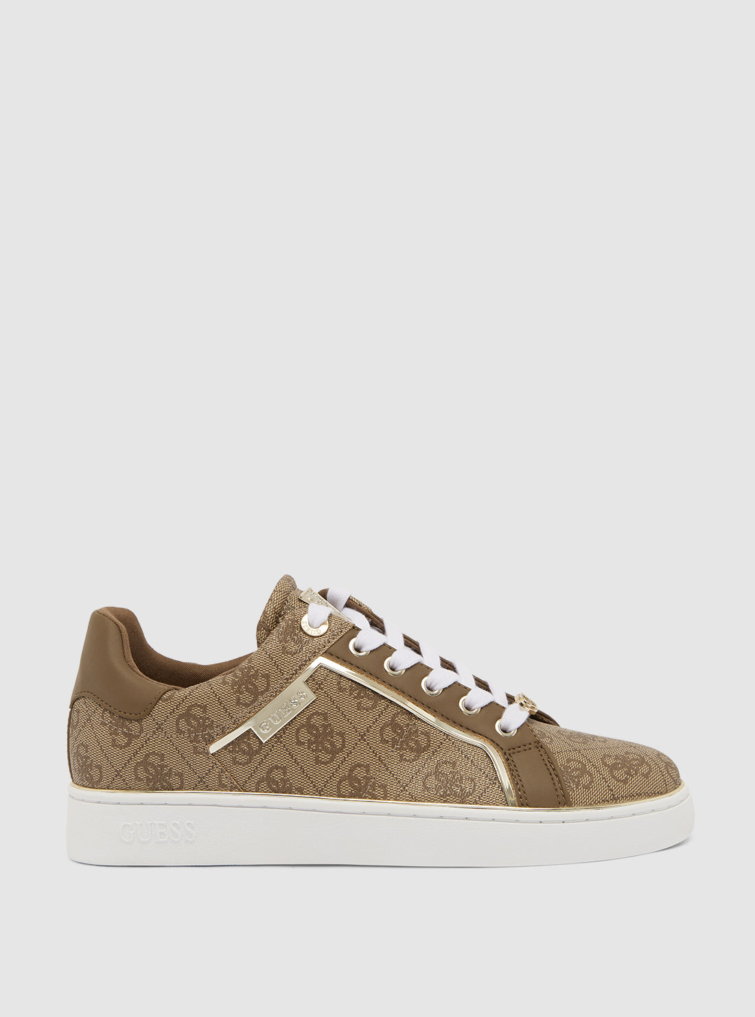 Brown Logo Bristle Low-Top Sneakers