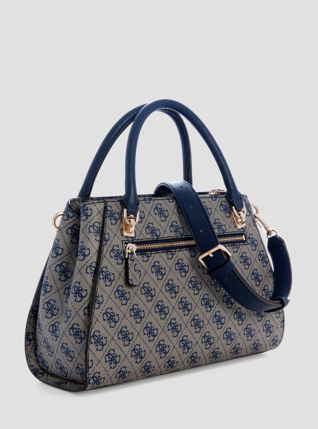 GUESS Womens Blue Logo Noelle II Luxury Satchel Bag BS967207 Back Side View