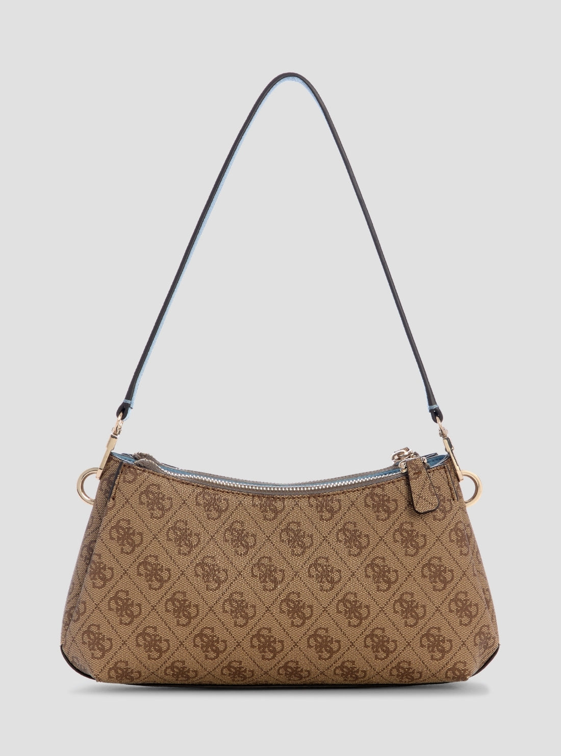 GUESS Womens Brown Blue Noelle II Mini Shoulder Crossbody Bag BS967273 Back View