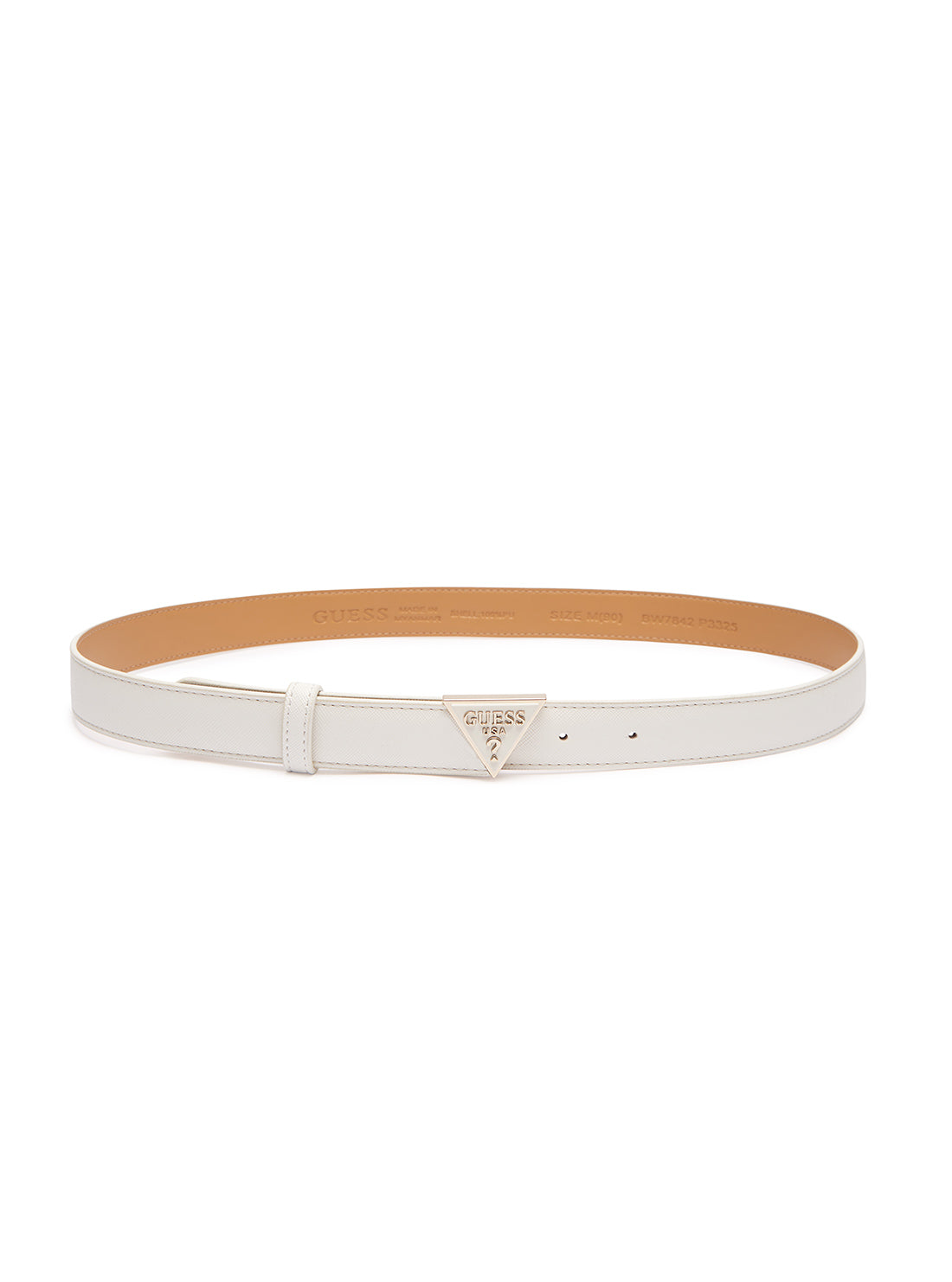 GUESS White Triangle Logo Belt full view