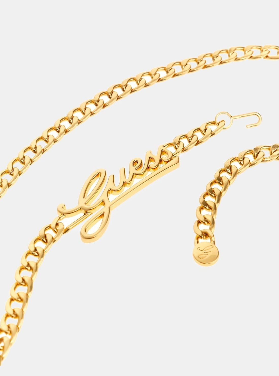 GUESS Accessories Gold Chain Logo Script Belt BW9262P5335 Detail View