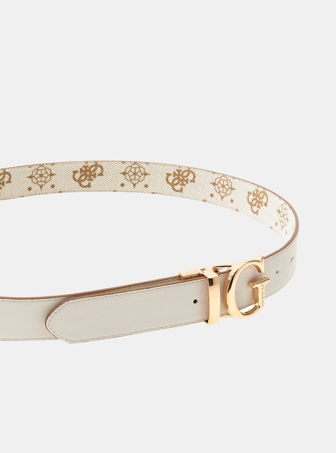 GUESS Accessories White Neda 4G Peony Logo Belt BW9268P5330 Full View