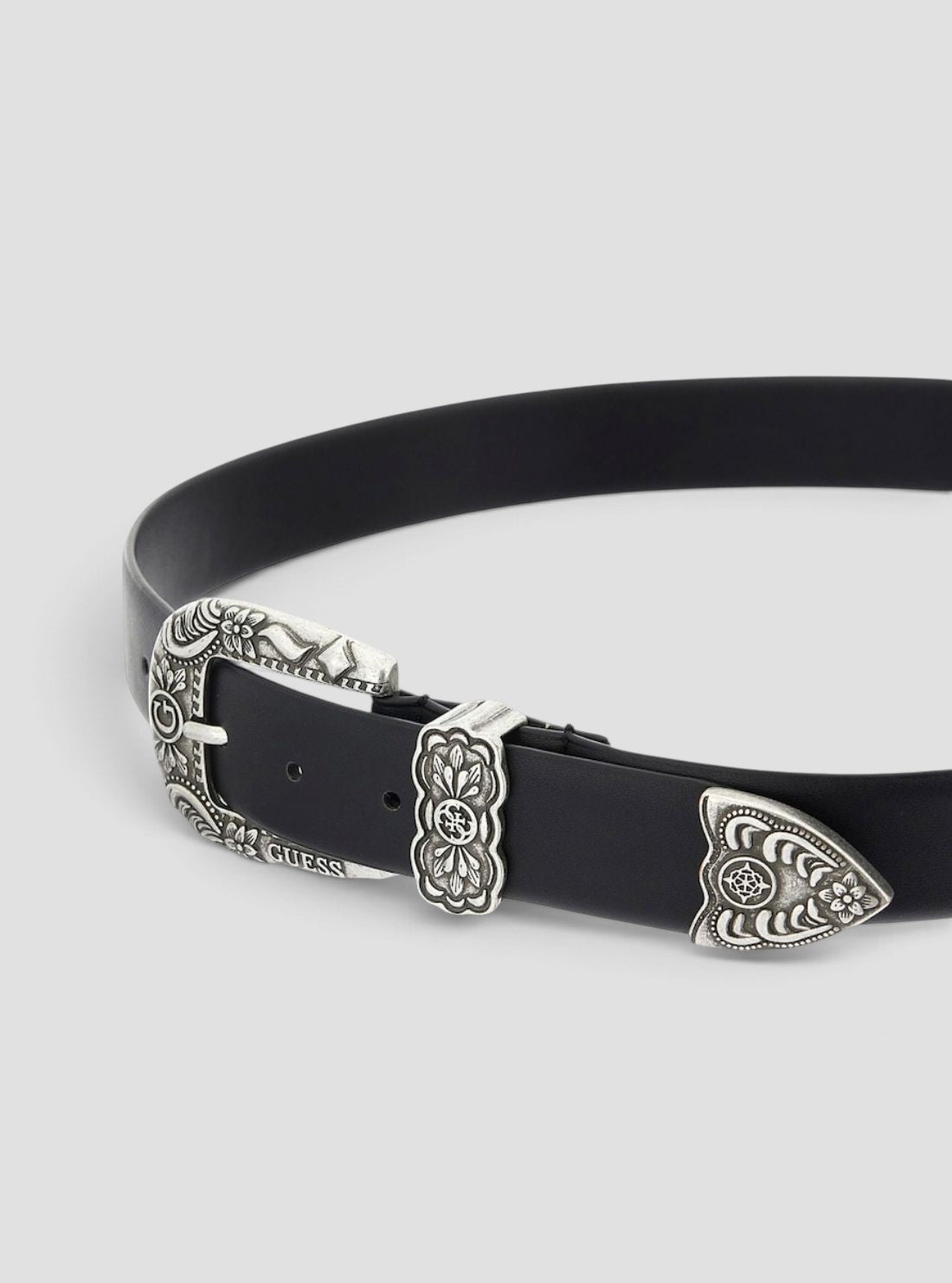 GUESS Womens Black Western Buckle Belt BW9346P6235 Detail View3